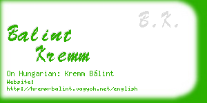 balint kremm business card